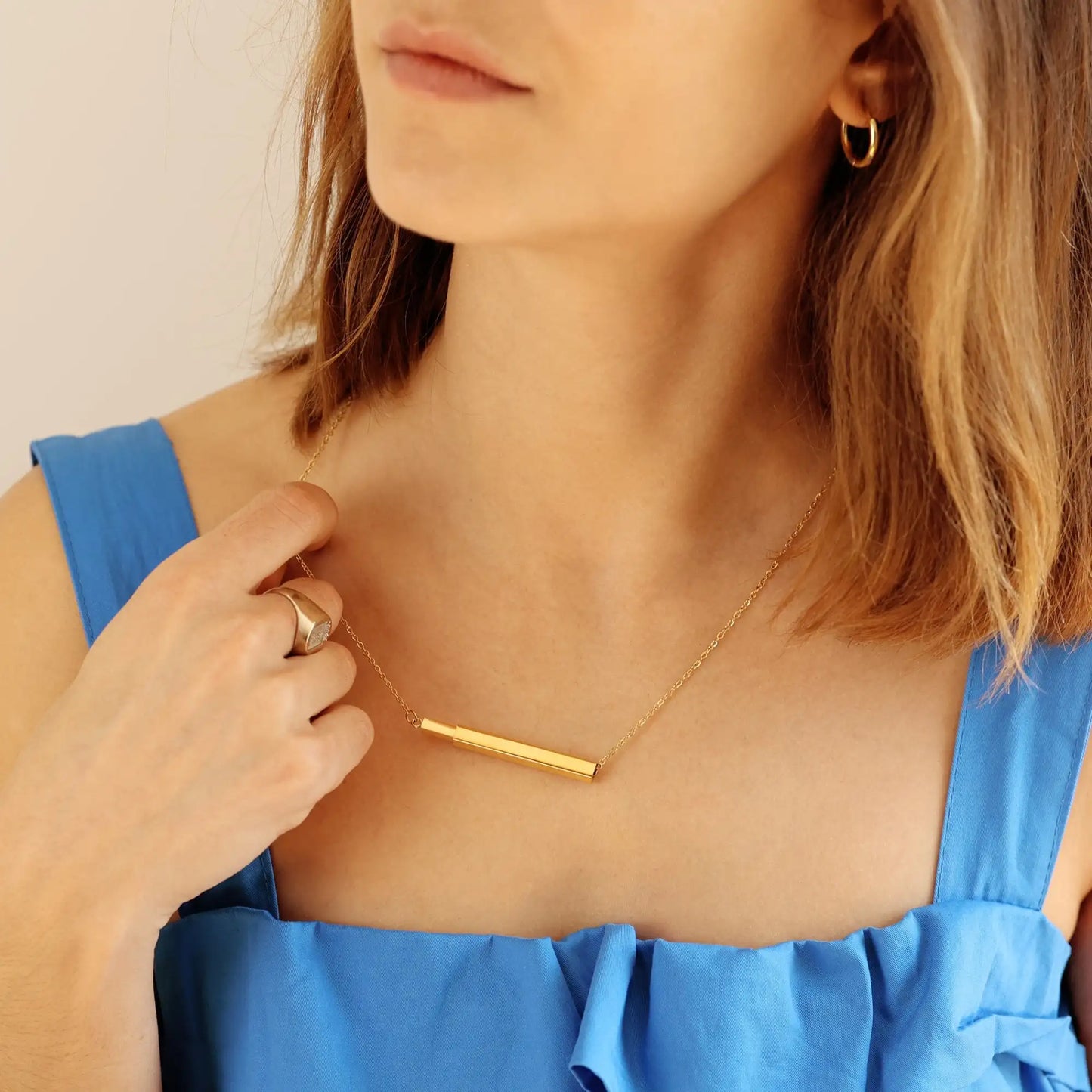 Hidden Message Bar Necklace