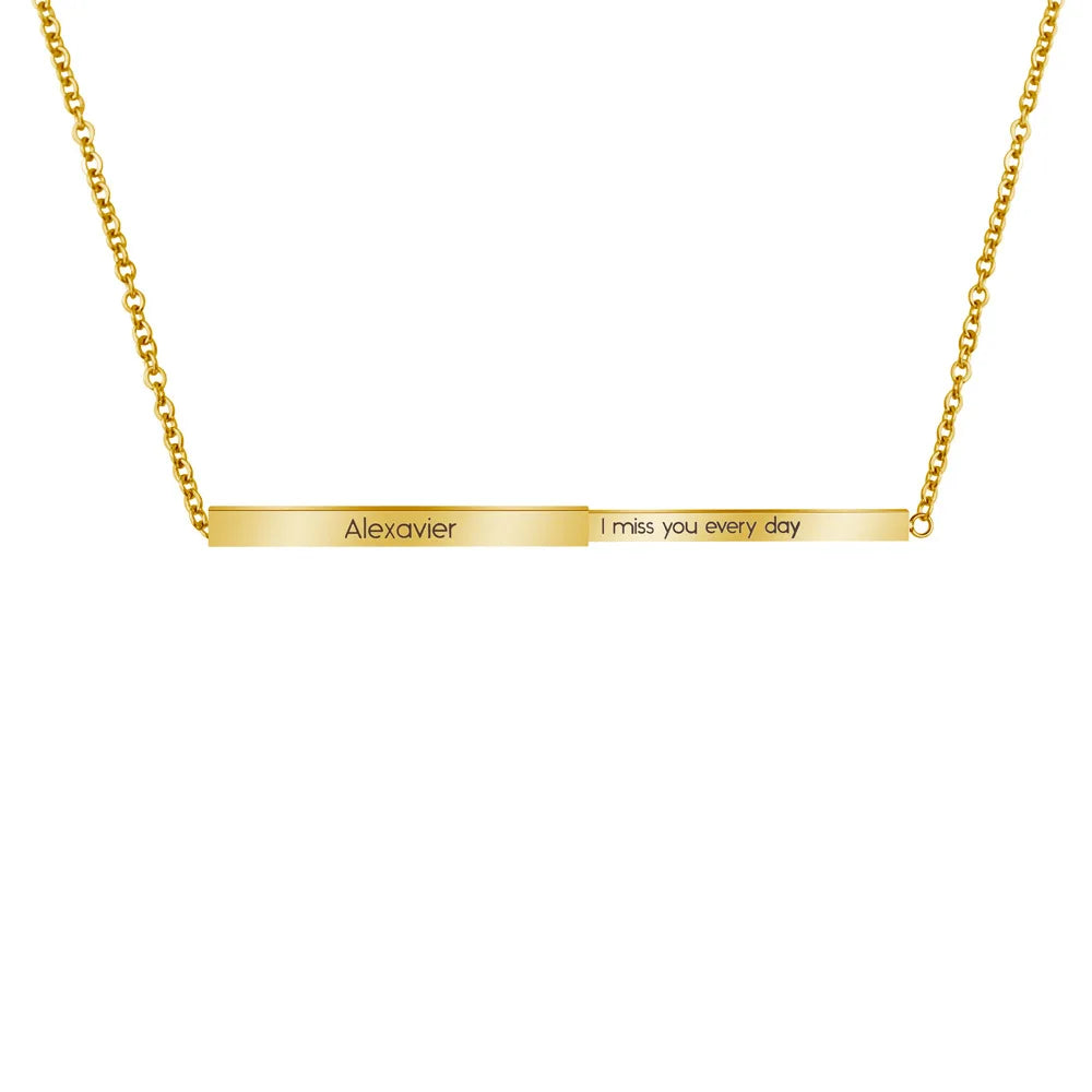 Hidden Message Bar Necklace