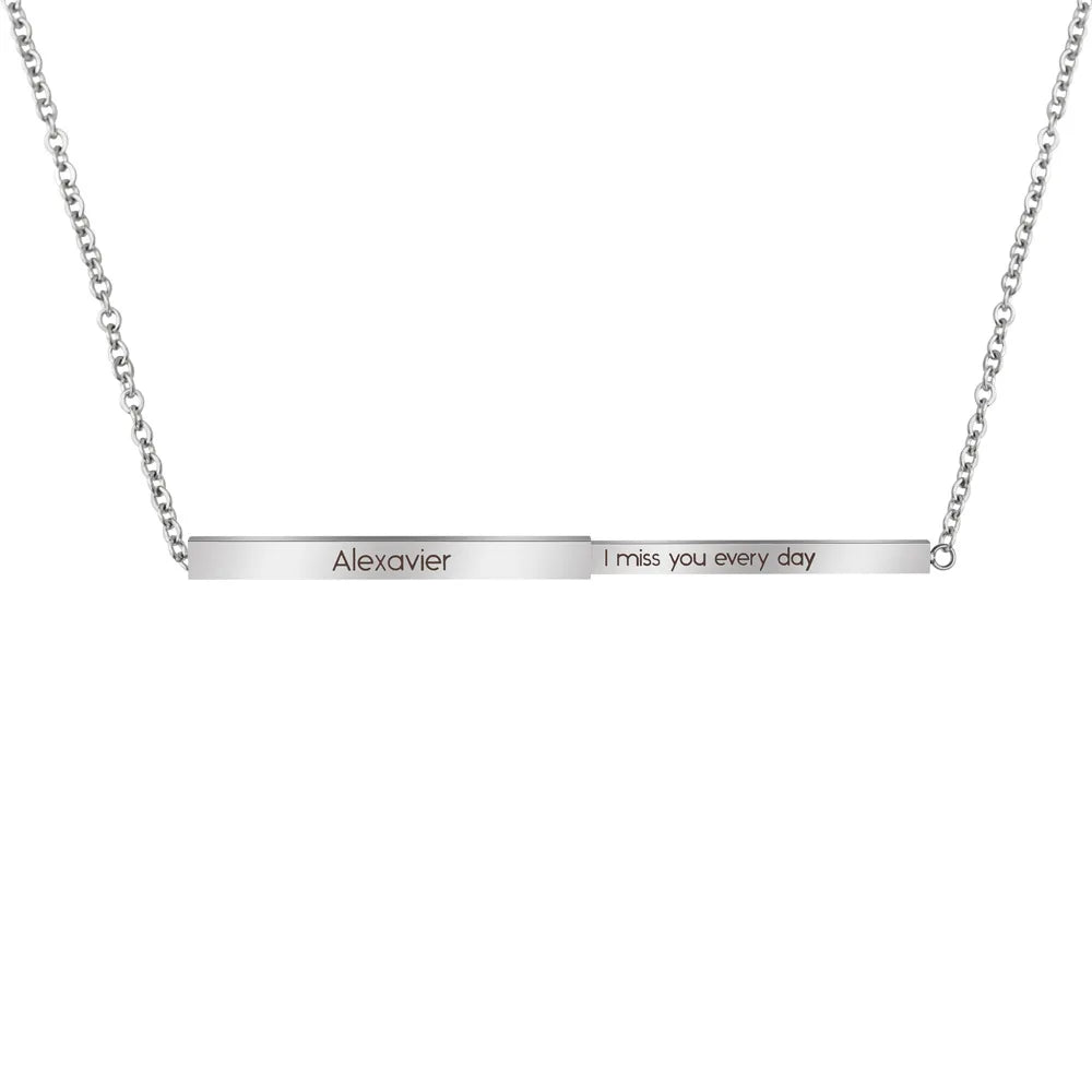 Hidden Message Bar Necklace