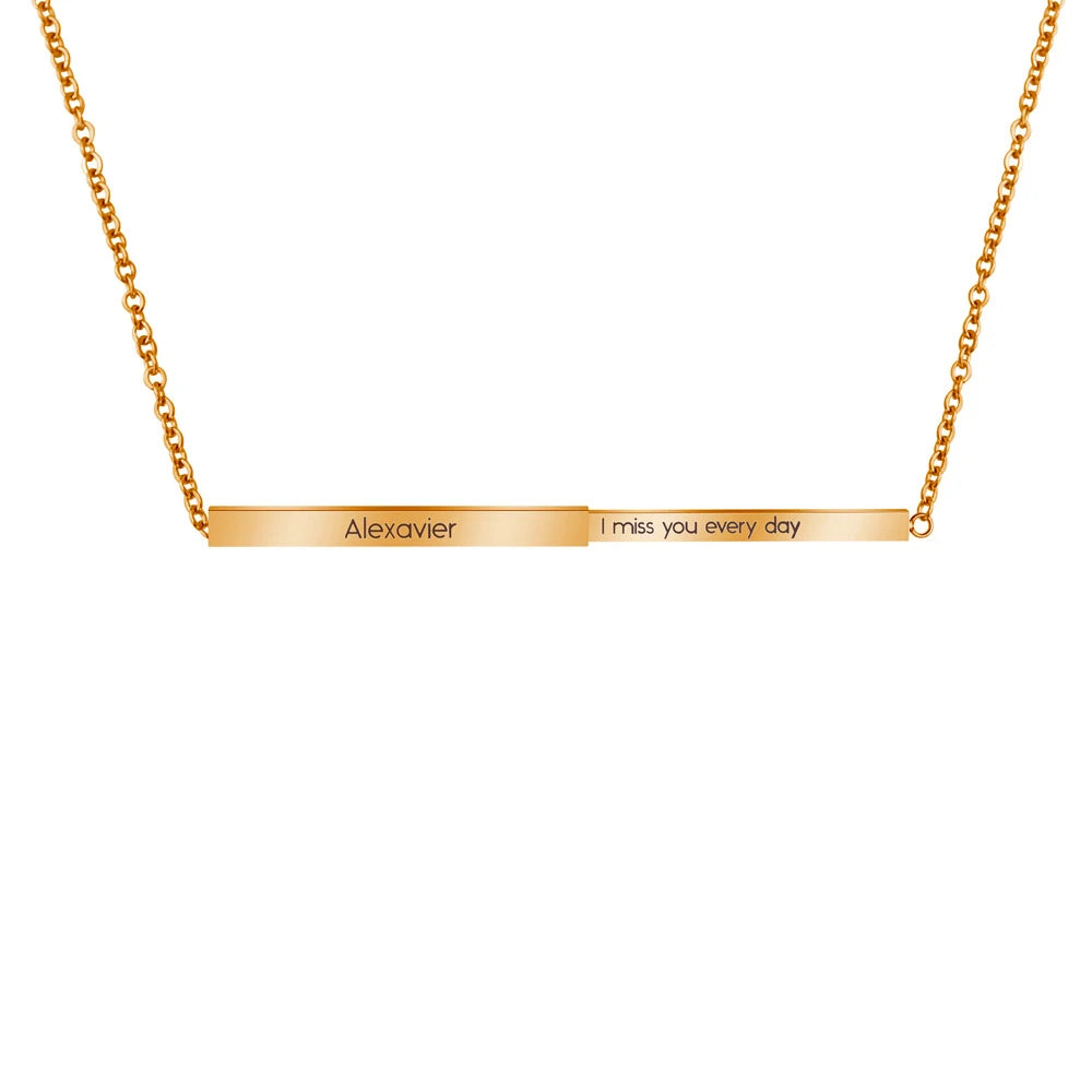 Hidden Message Bar Necklace