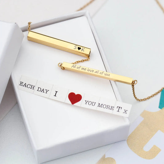 Hidden Message Bar Necklace