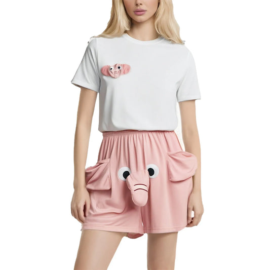 Couple Elephant Short Sleeve Shorts